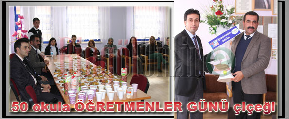 50 okula `öğretmenler günü` çiçeği