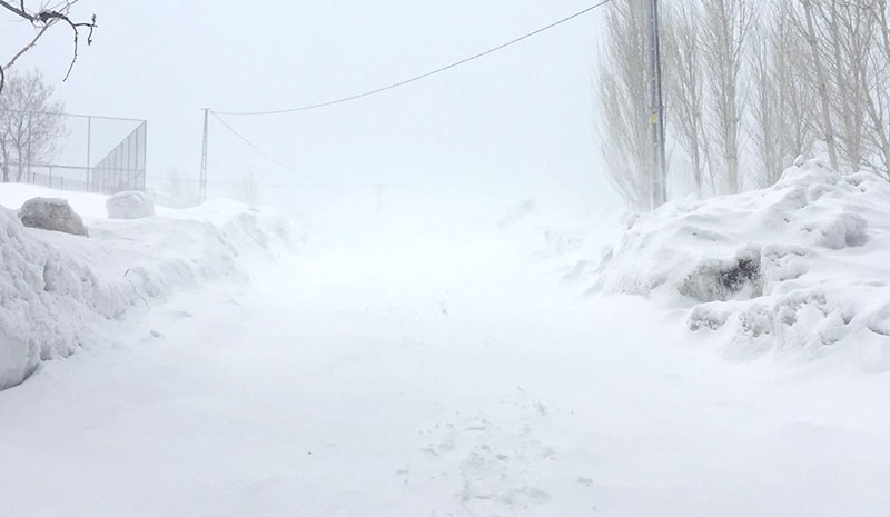 Kar ve tipide mahsur kalan ambulans kurtarıldı