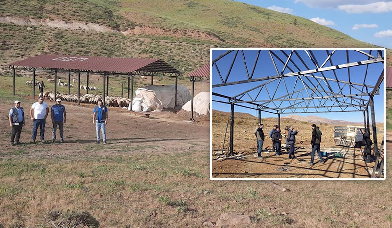 Bingöl`de 38 adet hayvan gölgeliği yapıldı