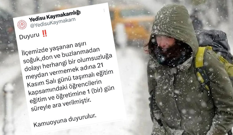 Yedisu`da taşımalı eğitime 1 gün ara verildi