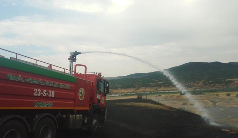 Bingöl`de yangınlar ormana sıçramadan söndürüldü