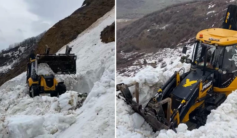 Bingöl`de kar nedeniyle kapalı köy yolu ulaşıma açıldı