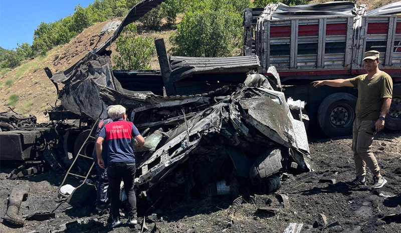 Bingöl`de feci kaza! Araç küle döndü, sürücü kurtulamadı