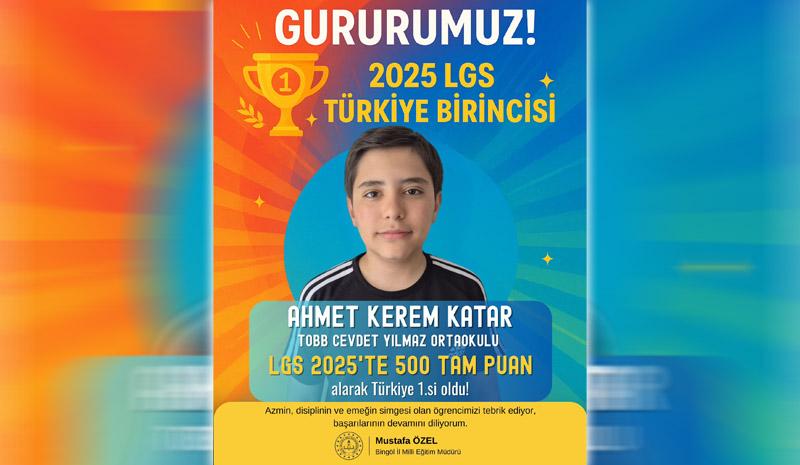 LGS`de 500 tam puanla Türkiye birincisi oldu