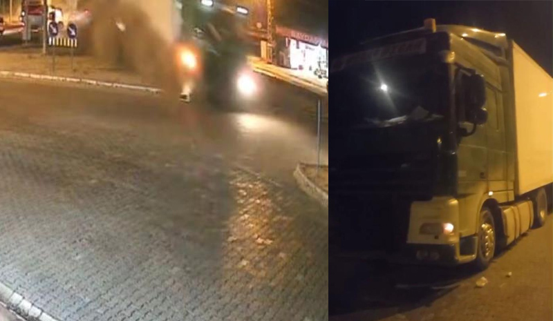 Tırın freni boşaldı, faciaya ramak kaldı