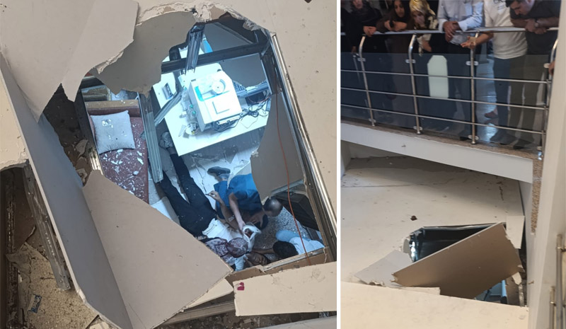 Hastane merdiven boşluğundan bodrum düştü