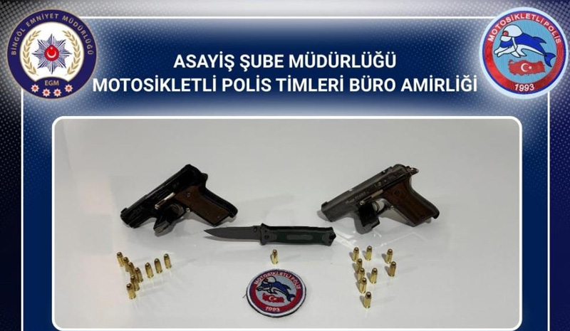 Bingöl`de 2 ruhsatsız tabanca ele geçirildi