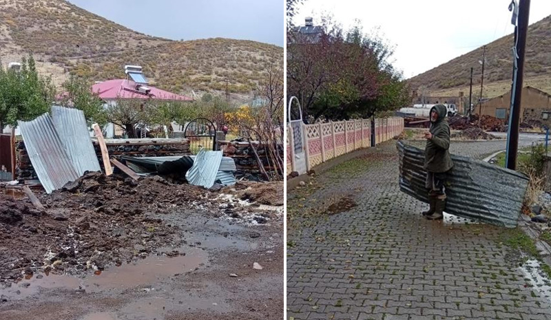 Bingöl`de fırtına çatıları uçurdu