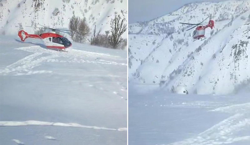 Bingöl`de hasta gencin imdadına helikopter ambulansla yetiştiler