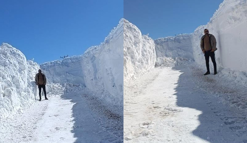 Karlıova`da 2 metreyi aşan karla mücadele