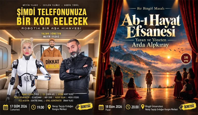 Bingöl`de tiyatro şöleni: İki oyun, iki gün, ücretsiz gösterim!