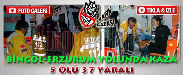 Bingöl erzurum yolunda kaza: 5 ölü 37 yaralı