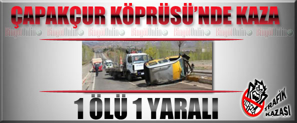 Çapakçur köprüsü`nde trafik kazası: 1 ölü 1 yaralı