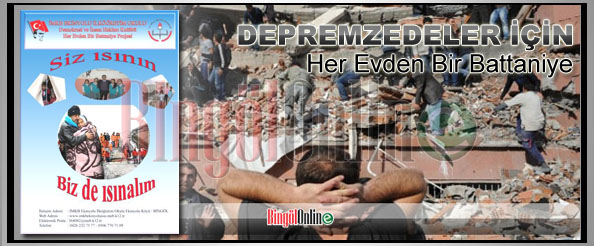 Depremzedelere, her evden bir battaniye