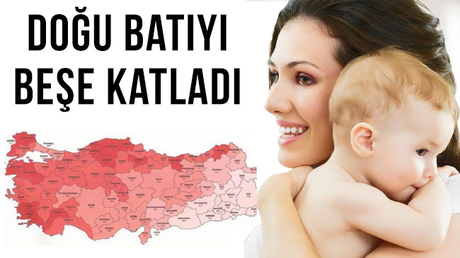 Doğu, çocuk sayısında batı`yı beşe katladı