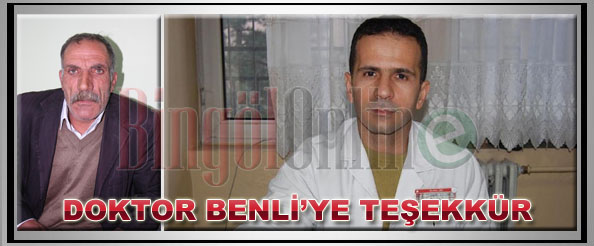 Doktor benli`ye teşekkür