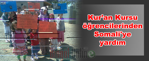 Kur`an kursu öğrencilerinden somali`ye yardım