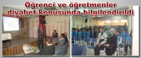 Öğrenci ve öğretmenler diyabet konusunda bilgilendirildi