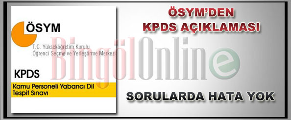 Ösym`den kpds açıklaması