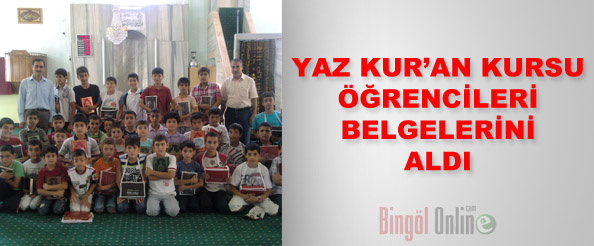 Yaz kur`an kursu öğrencileri belgelerini aldı