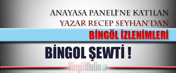 Yazar seyhan`dan bingöl izlenimleri