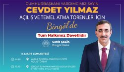 Cevdet Yılmaz Bingöl`e geliyor