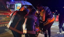 Feci kazada otomobil ters döndü: 7 yaralı