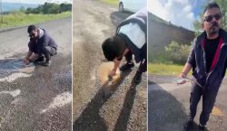 İzahı olmayınca mizahı olur! Kiğı`da yol balığı…